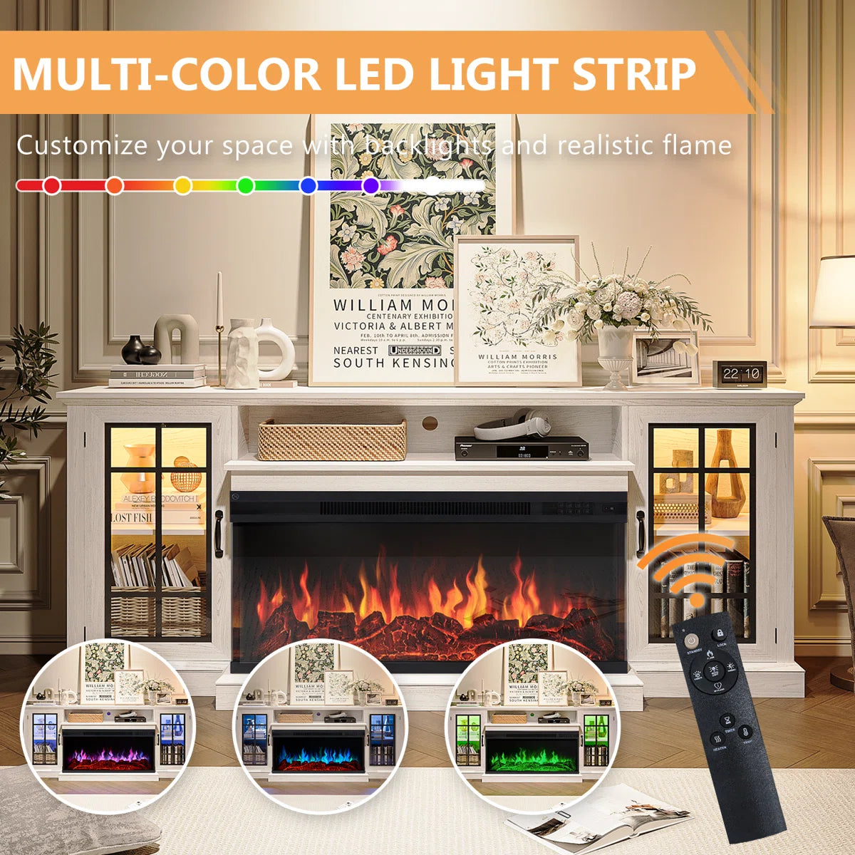 Farmhouse TV Stand Glass Cabinet ONLY