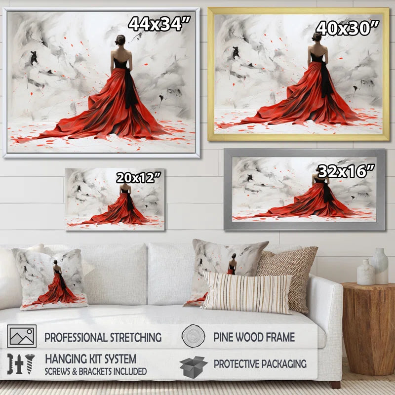 " Fashion Red Dress Elegance Unveiled I "