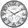 Shiplap Farmhouse Outdoor Wall Clock, Plastic, American Designed - Galvanized