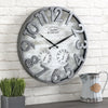 Shiplap Farmhouse Outdoor Wall Clock, Plastic, American Designed - Galvanized