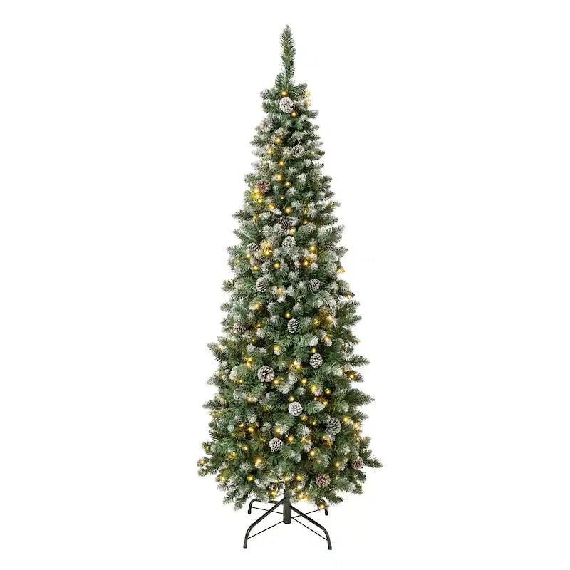 Oakley Hills Snow Slim Tree with LED Lights