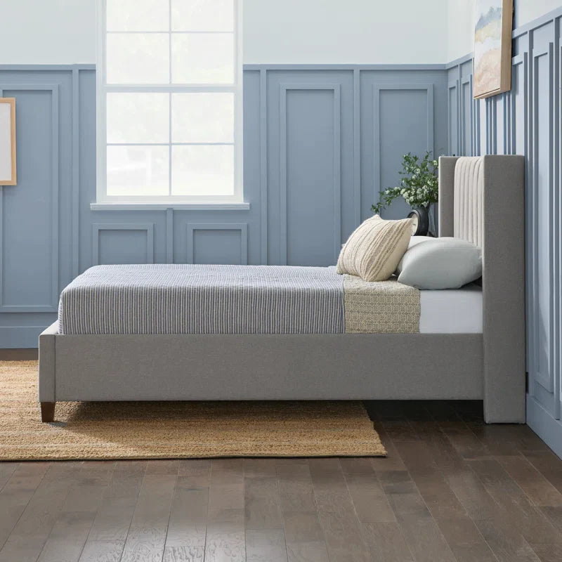 Flemings Vertical Channel Tufted Wingback Bed Queen Salvage & Co Indy