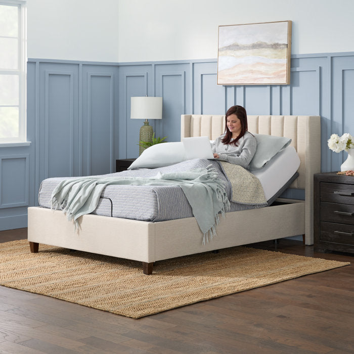 Flemings Vertical Channel Tufted Wingback Upholstered Headboard