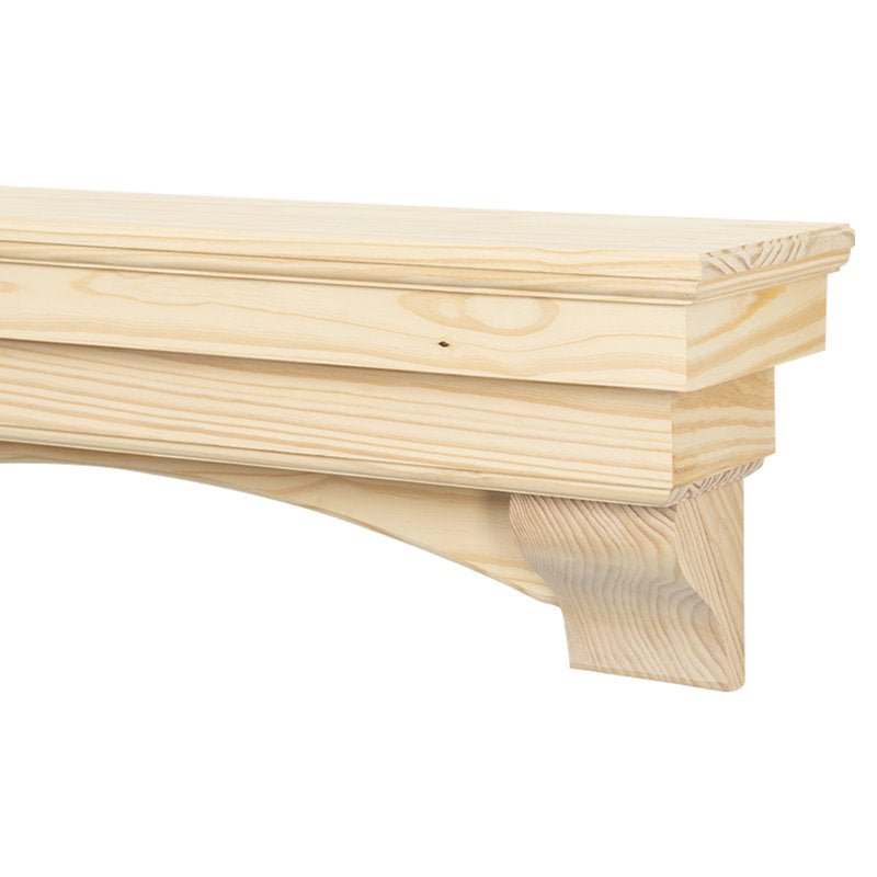 72" Unfinished Floating Wood Fireplace Mantel Shelf