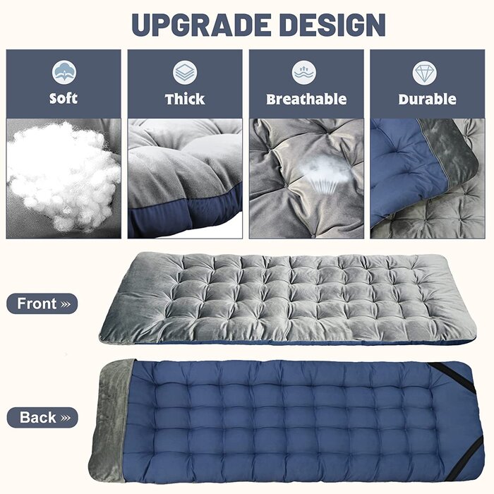 Blue Folding Camping, Heavy Duty Sleeping with Carry Bag, Double Layer Oxford Portable Travel Camp Cots