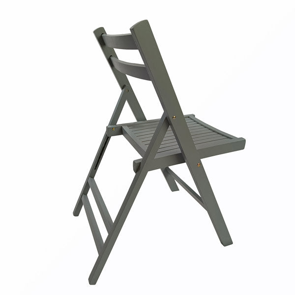 Set of 4 Folding Poplar Patio Dining Side Chair
