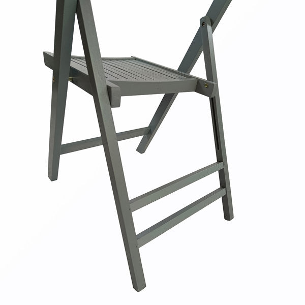 Set of 4 Folding Poplar Patio Dining Side Chair