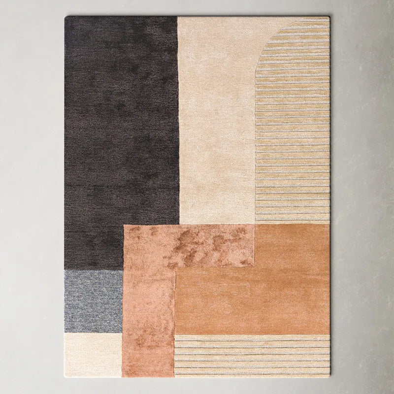 Mora Beige/Rose/Charcoal Rug, 5 x 7