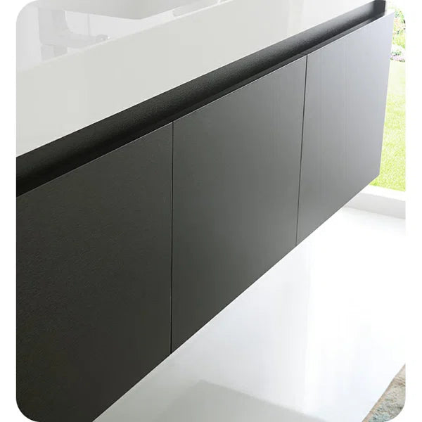 Mezzo Wall Mounted Single Sink Bathroom Vanity Set