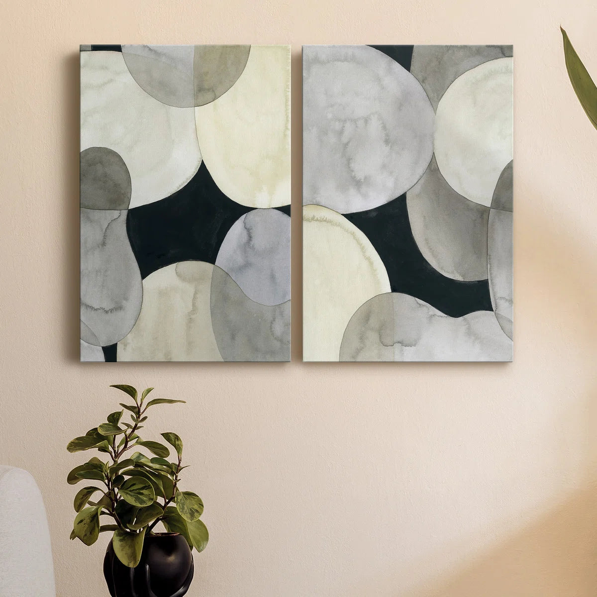 " Fresco Floral I " 2 - Pieces Painting Print - SHOWROOM ITEM 