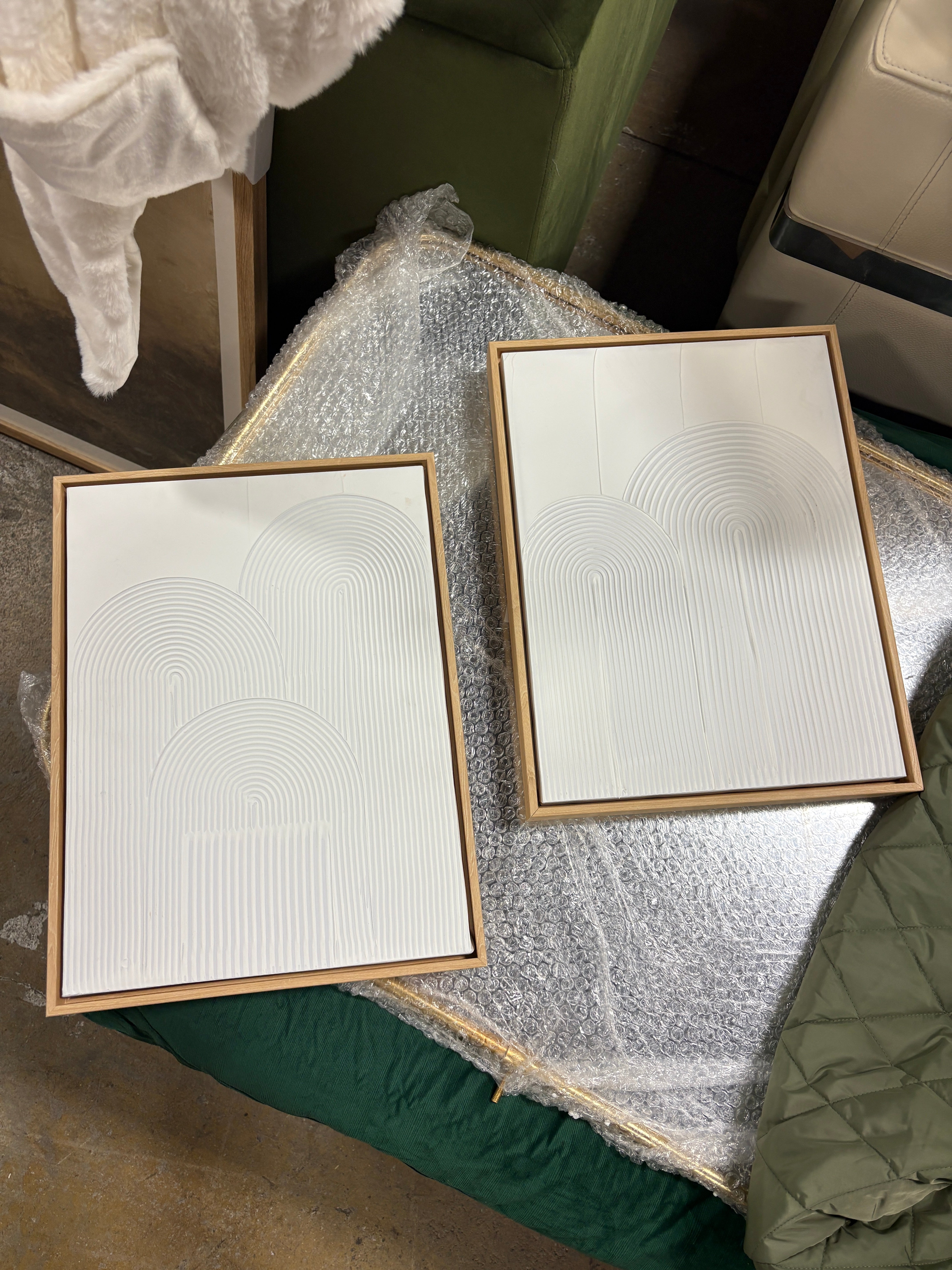 (Set of 2) 12" x 16" Rainbow Arches Framed Embellished Canvas Set SHOWROOM ITEM