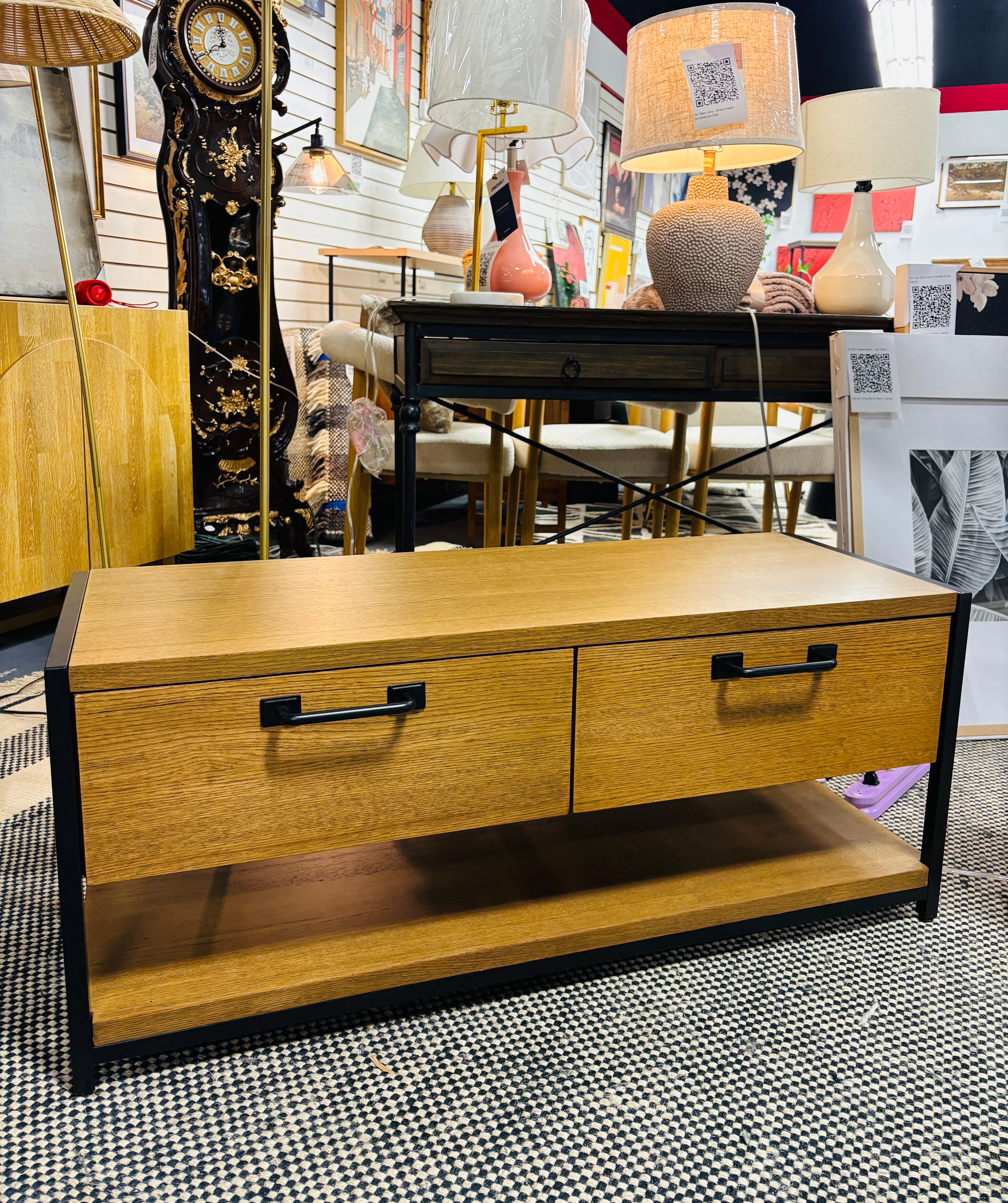 Modular Entryway Storage Bench with Shelving SHOWROOM ITEM