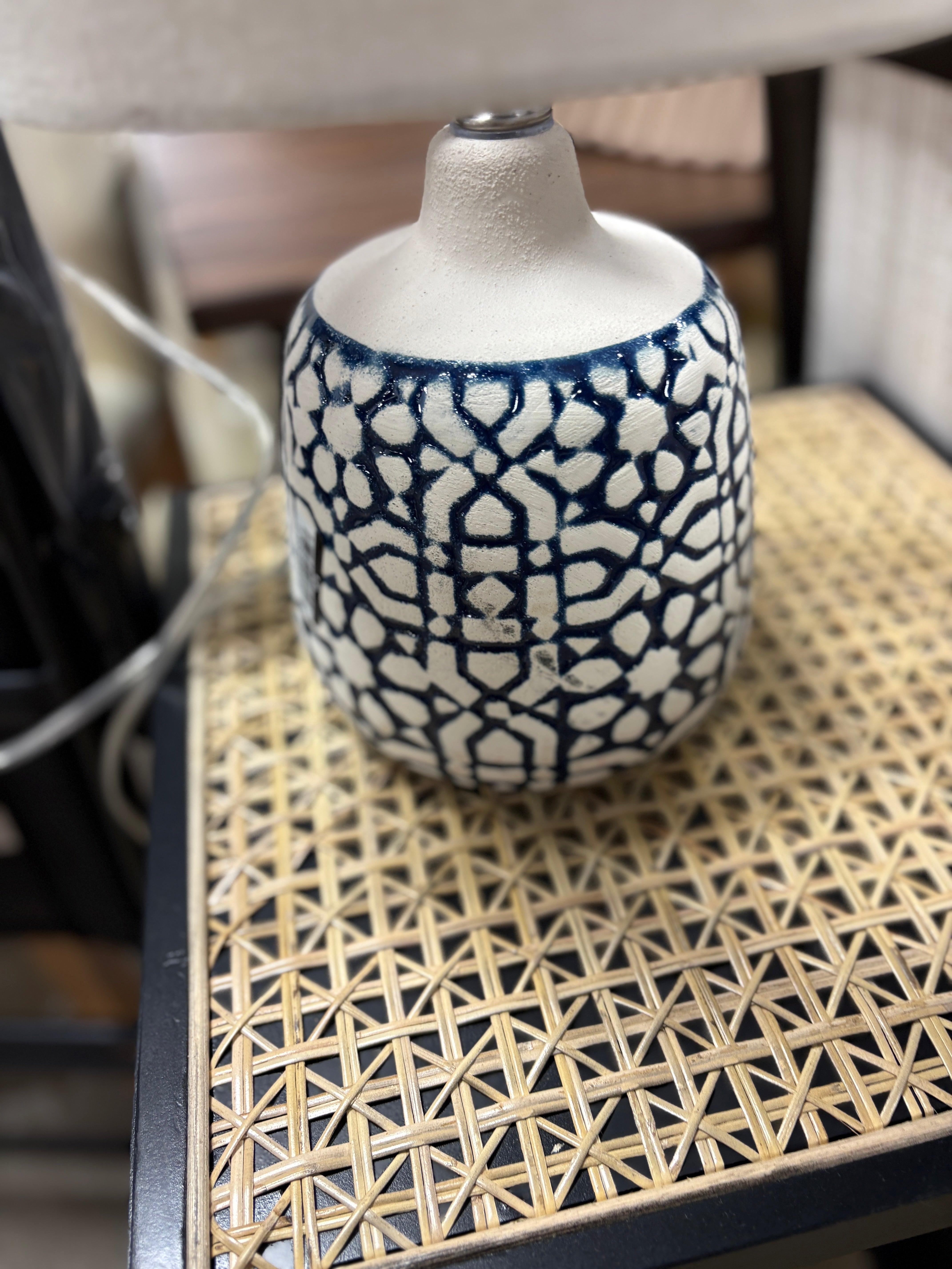 Artisan Blue Mosaic Ceramic Table Lamp Showroom Item