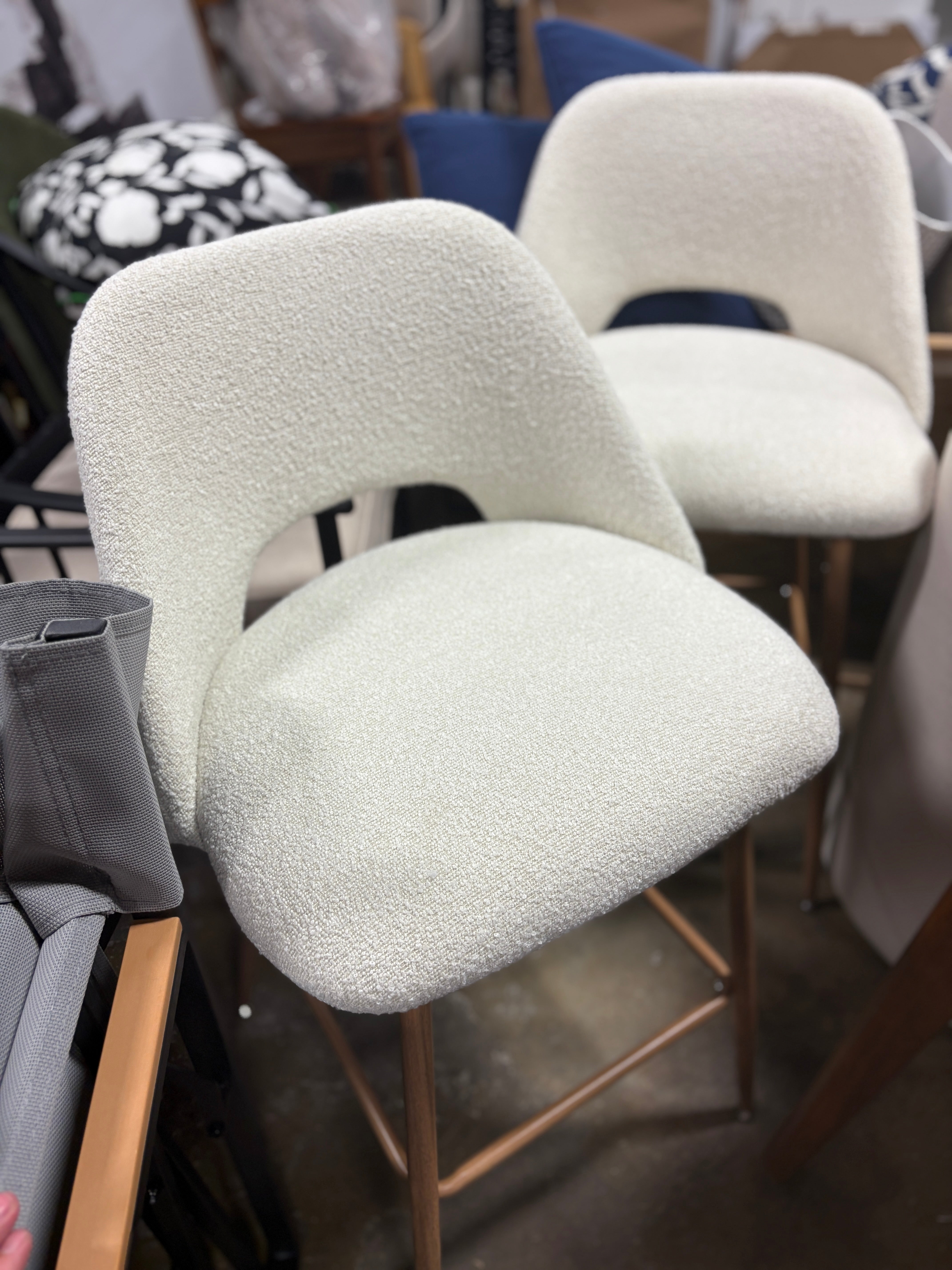 SET OF 2 Camarda 27'' Boucle Counter Stool  SHOWROOM ITEM
