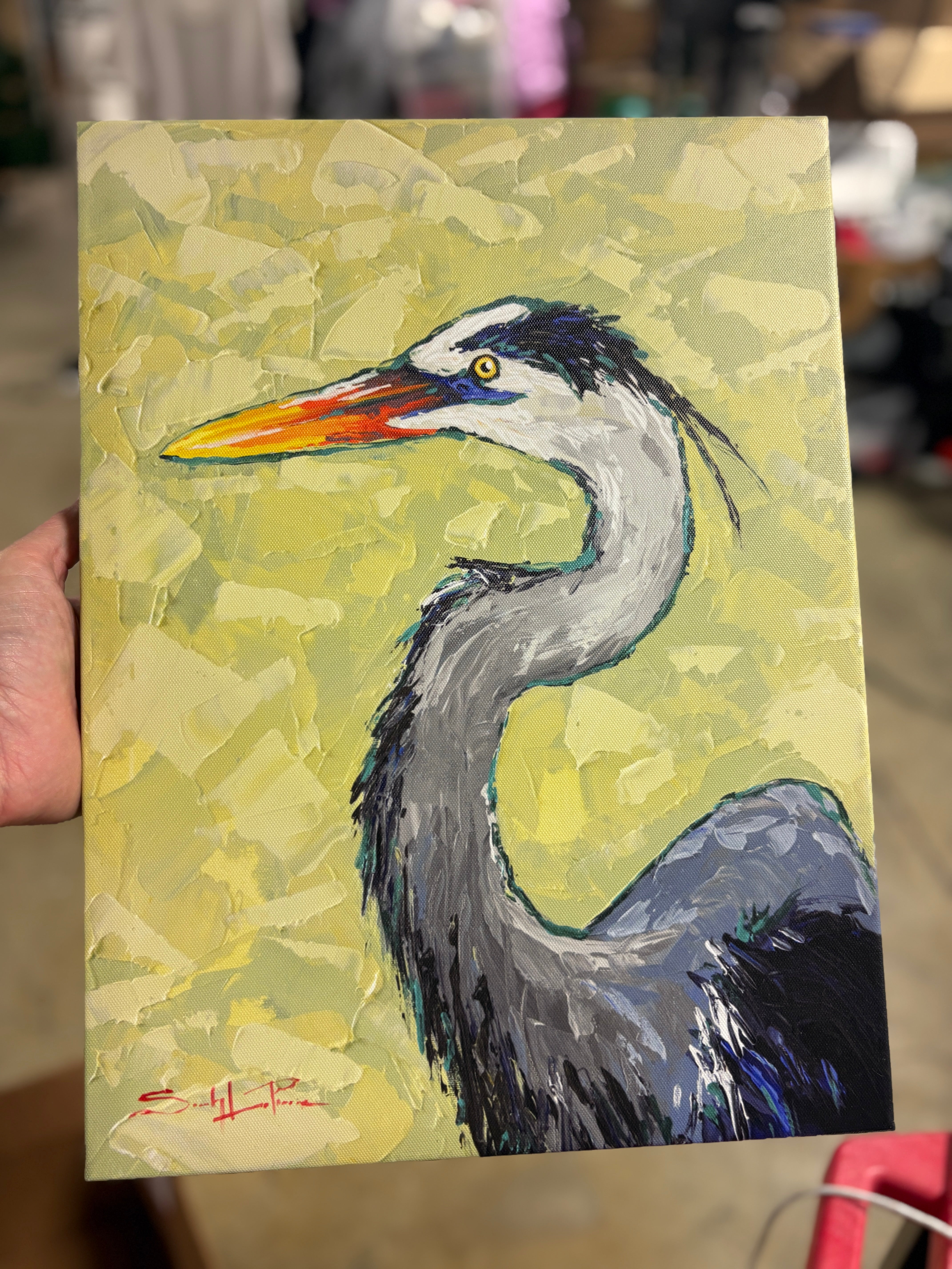 Porch & Den Blue Heron' Coastal Wildlife Canvas Art SHOWROOM ITEM
