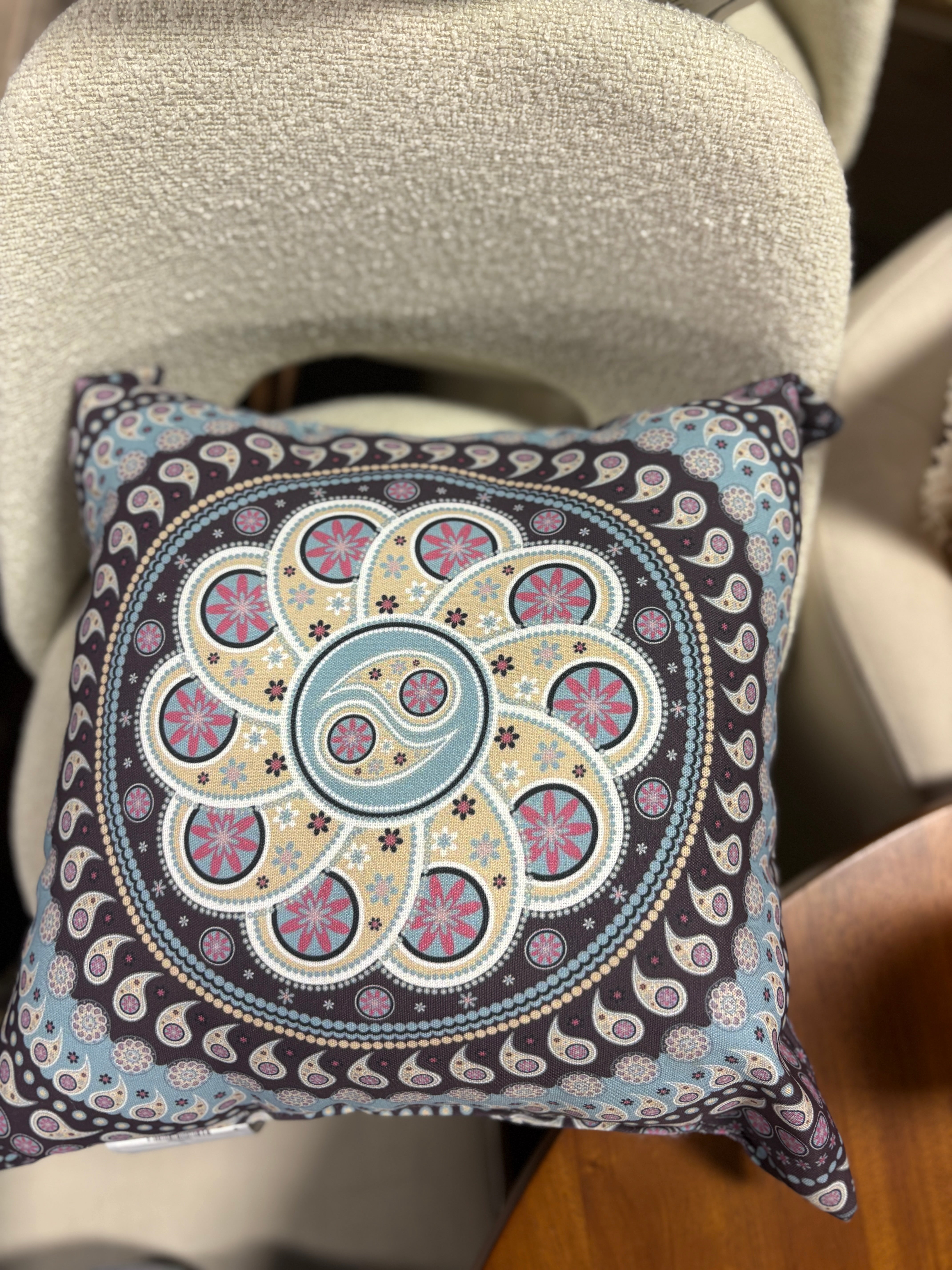 Mandala Paisley Throw Pillow SHOWROOM ITEM