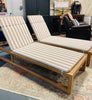 SET OF 2 Benson Wood Outdoor Chaise Lounger SHOWROOM ITEM