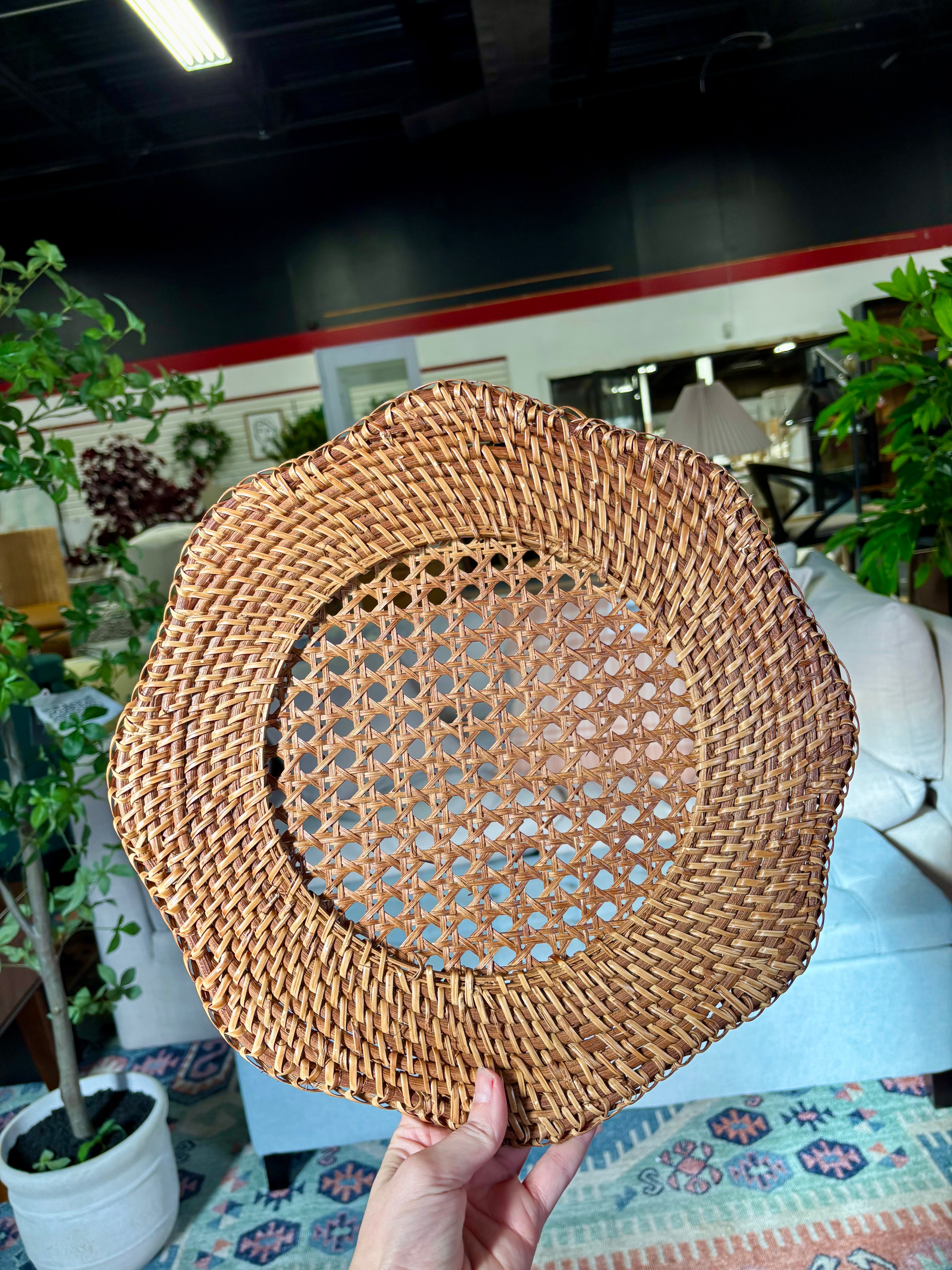 Handwoven Rattan Ruffle Charger Plate-SHOWROOM ITEM