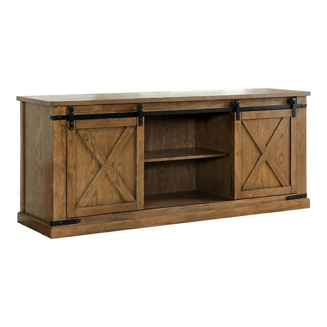 Birch Wood TV Stand in Dark Oak
