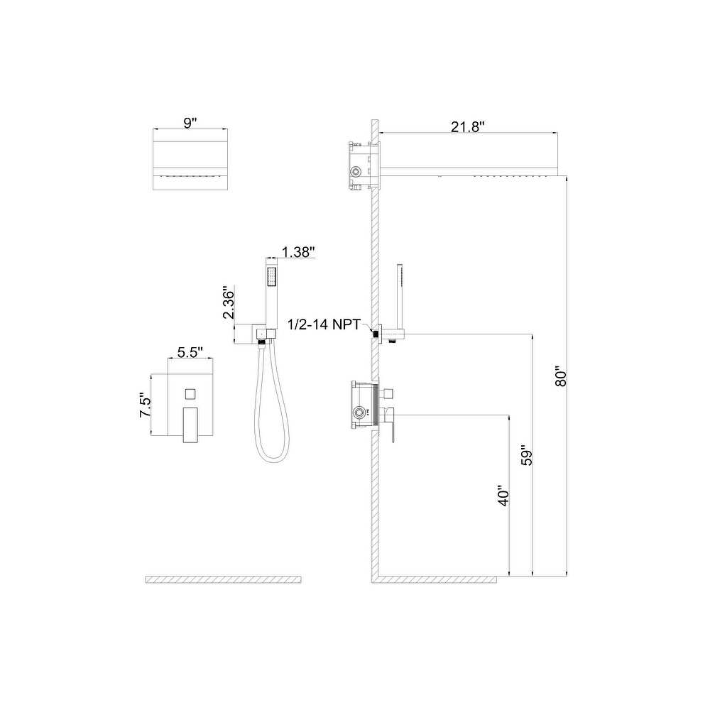 Wall Mount Waterfall Rain Shower System (valve Included) - Chrome