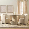 Aveline Barrell Dining Chair with Casters Cream/Linen - Upholstered Swivel