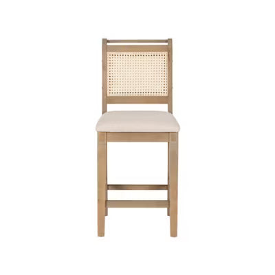 Emmy Cane Counter Height Barstool Natural