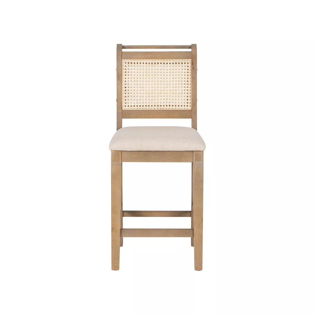 Emmy Cane Counter Height Barstool Natural