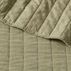 Full/Queen Channel Stitch Velvet Quilt Green, Cotton Backing, Year-Round Comfort
