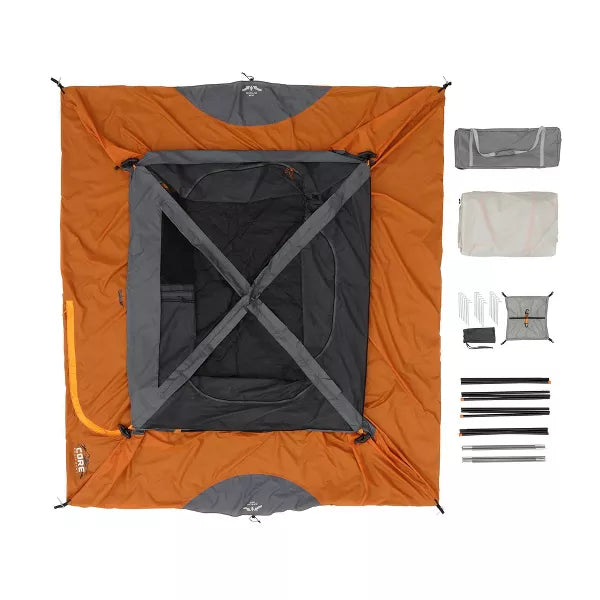 6 Person Straight Wall Tent - Orange