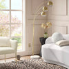 Span 3-Head Metal Globe Floor Lamp Brass