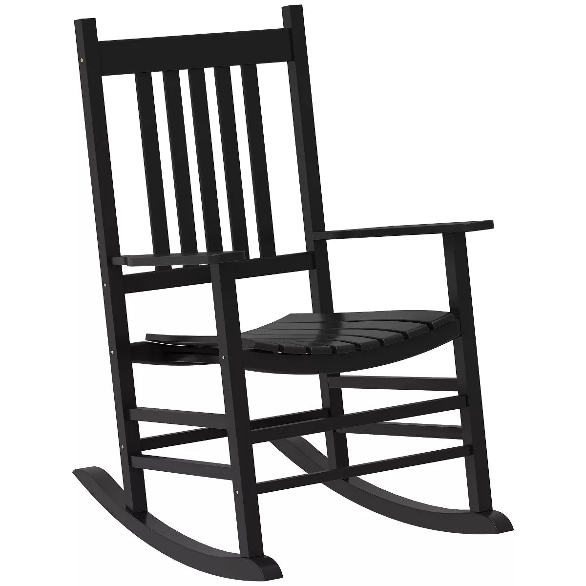 Outdoor Wooden Rocking Chair with High Back - Black SHOWROOM ITEM