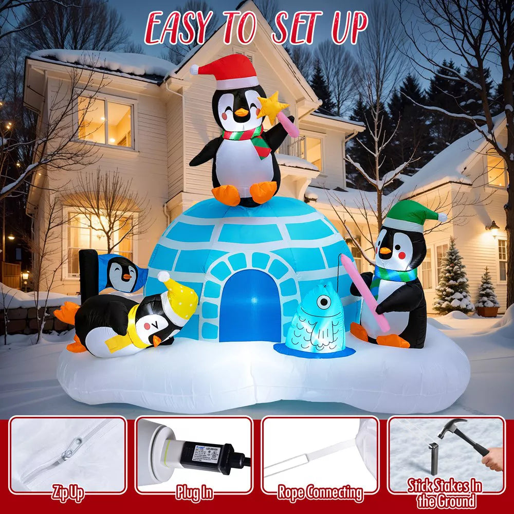 Christmas Inflatable Decor - Penguin with Igloo, final cut