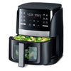 Digital Window Air Fryer with 12 Presets & Guided Cooking Black: Stainless Steel