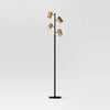 Dean Spotlight Floor Lamp Black/Brass: Touch Sensor, Adjustable Heads