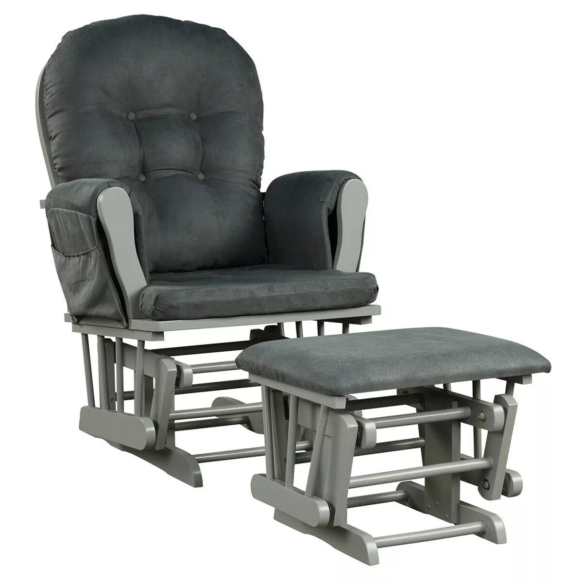 Baby Nursery Relax Rocker Rocking Chair Glider & Ottoman Set w/ Cushion