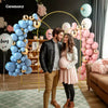 Metal Arch Backdrop Stand Wedding Frame, Balloon Stand Set of 3, Gold