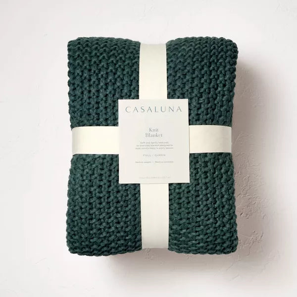 Chunky Knit Bed Blanket Full/Queen