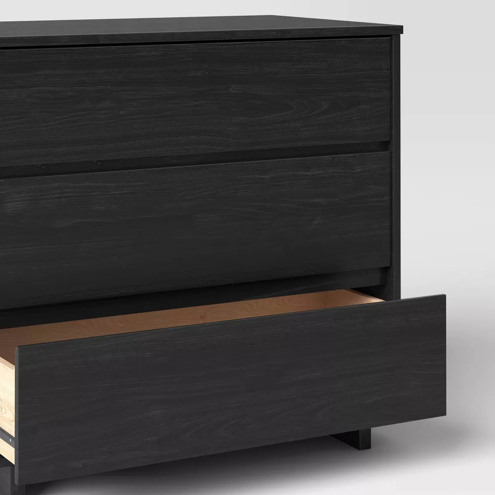 Modern 3 Drawer Dresser Black Salvage & Co Indy Modern 3 Drawer Dresser Black Salvage & Co Indy