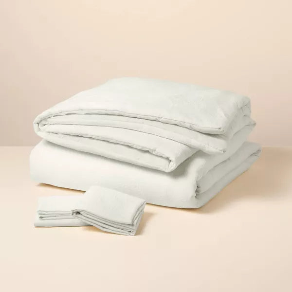 3pc Trellis Pattern Comforter Bedding Set Cream - Full/Queen