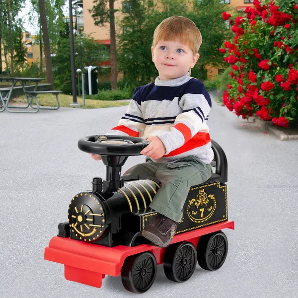 6V Electric Kids Ride On Train Motorized Train Toy w/ Track & 6 Wheels