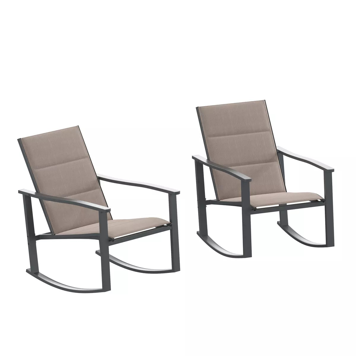 1-Piece Flex Comfort Outdoor Rocking Chairs with Steel Frames