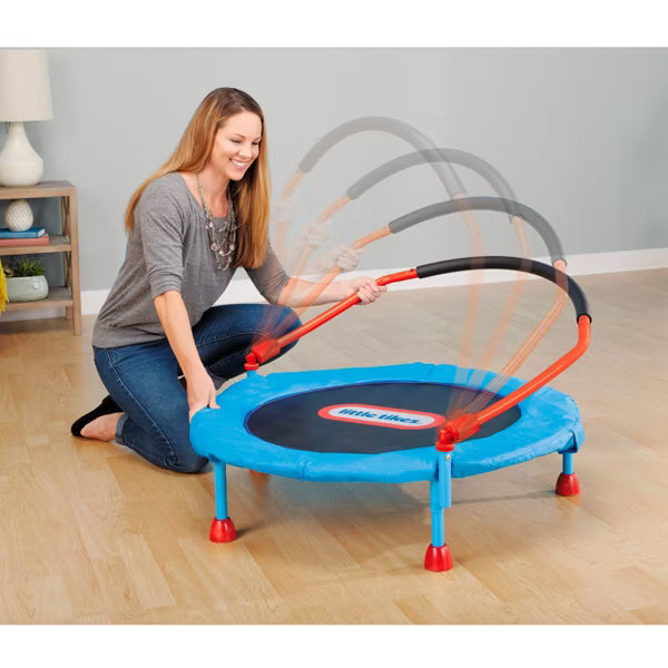 Round Easy Store Folding Trampoline - Blue/Black/Red