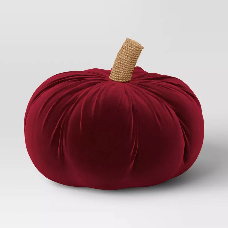 Shaped Velvet Pumpkin Throw Pillow