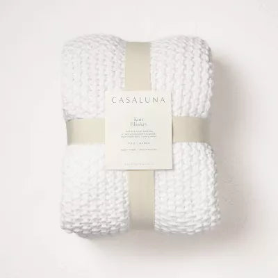 Chunky Knit Bed Blanket - Full/Queen