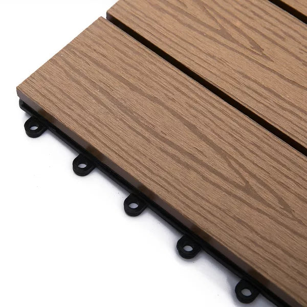 WPC Interlocking Composite Deck Tile 11 Pack for the Patio or Porch for a New Classic Look