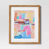 (Set of 2) Painterly Collage Framed Under Glass Wall Art Prints