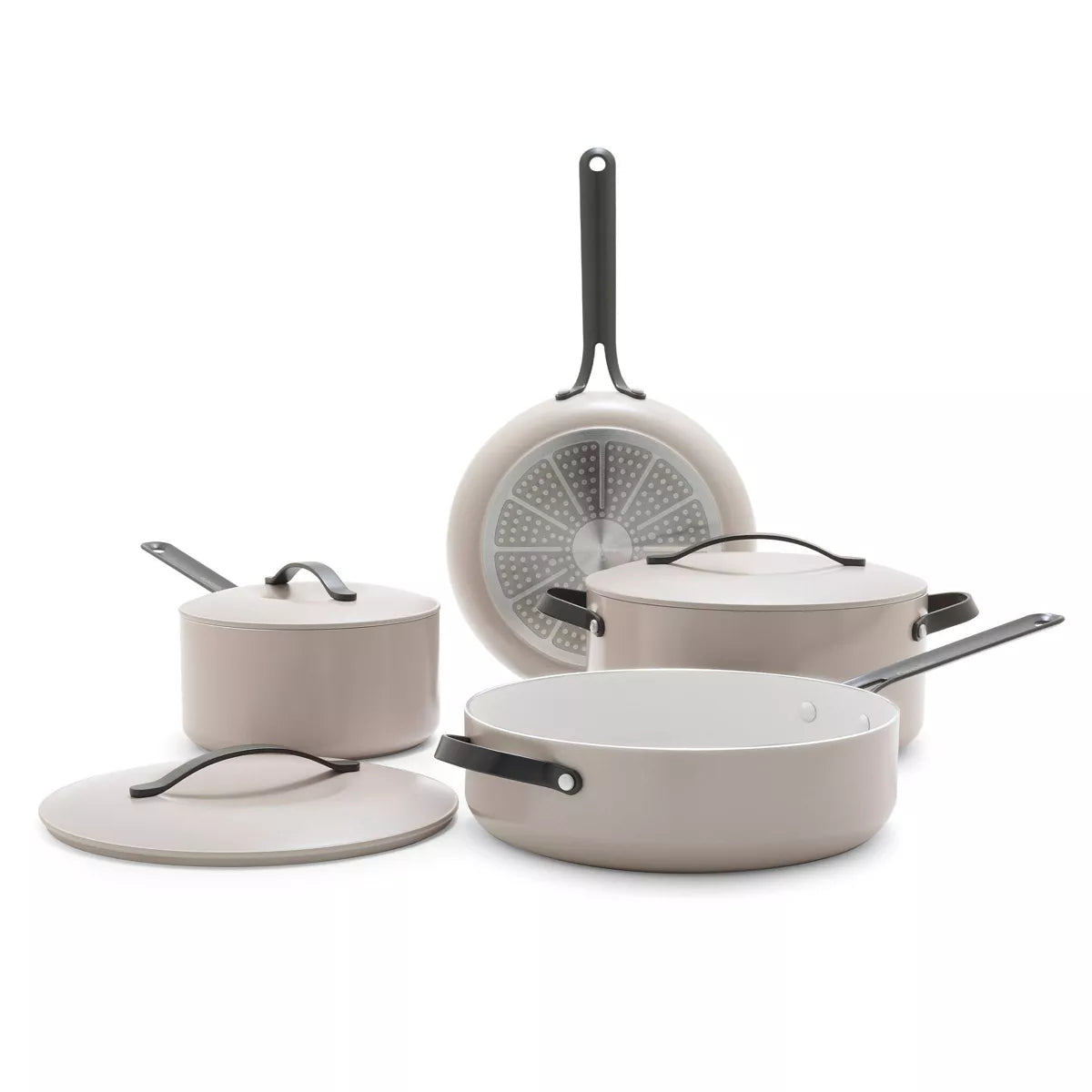 7pc Ceramic Nonstick Aluminum Cookware Set Cloud Gray, final cut