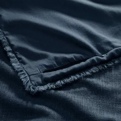 Heavyweight Linen Blend Duvet Cover and Sham Set - King