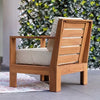 Logan Outdoor Teak Wood Lounge Chair with Sunbrella Vellum Cushion