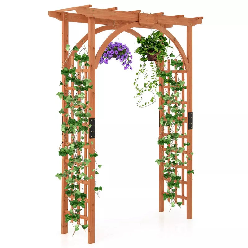 Premium Outdoor Wooden Fir Arbor Arch Pergola Trellis Wood Garden Yard Lattice